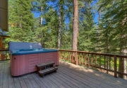 Spacious deck facing greenbelt | Tahoe Vista home for sale