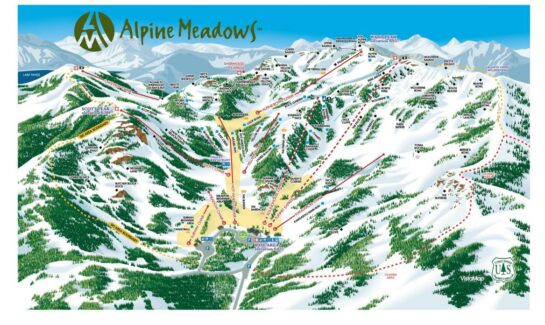 Image of Alpine Meadows Ski Resort Trail Map for Alpine Meadows Real Estate information